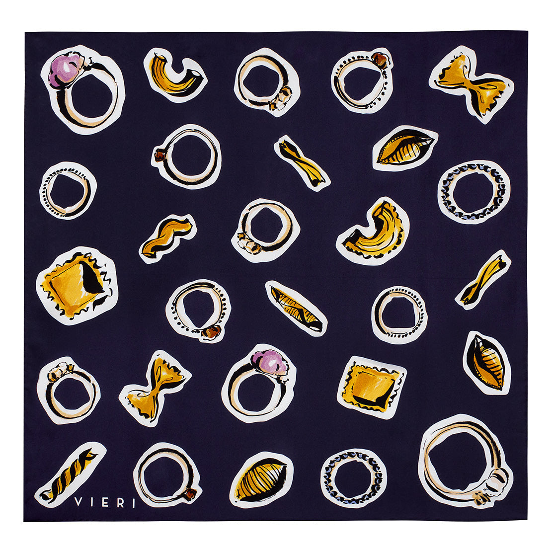 VIERI Seidentuch 70 Pasta & Jewels