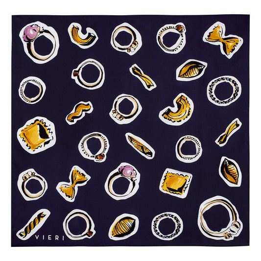 Seidentuch 70 Pasta & Jewels