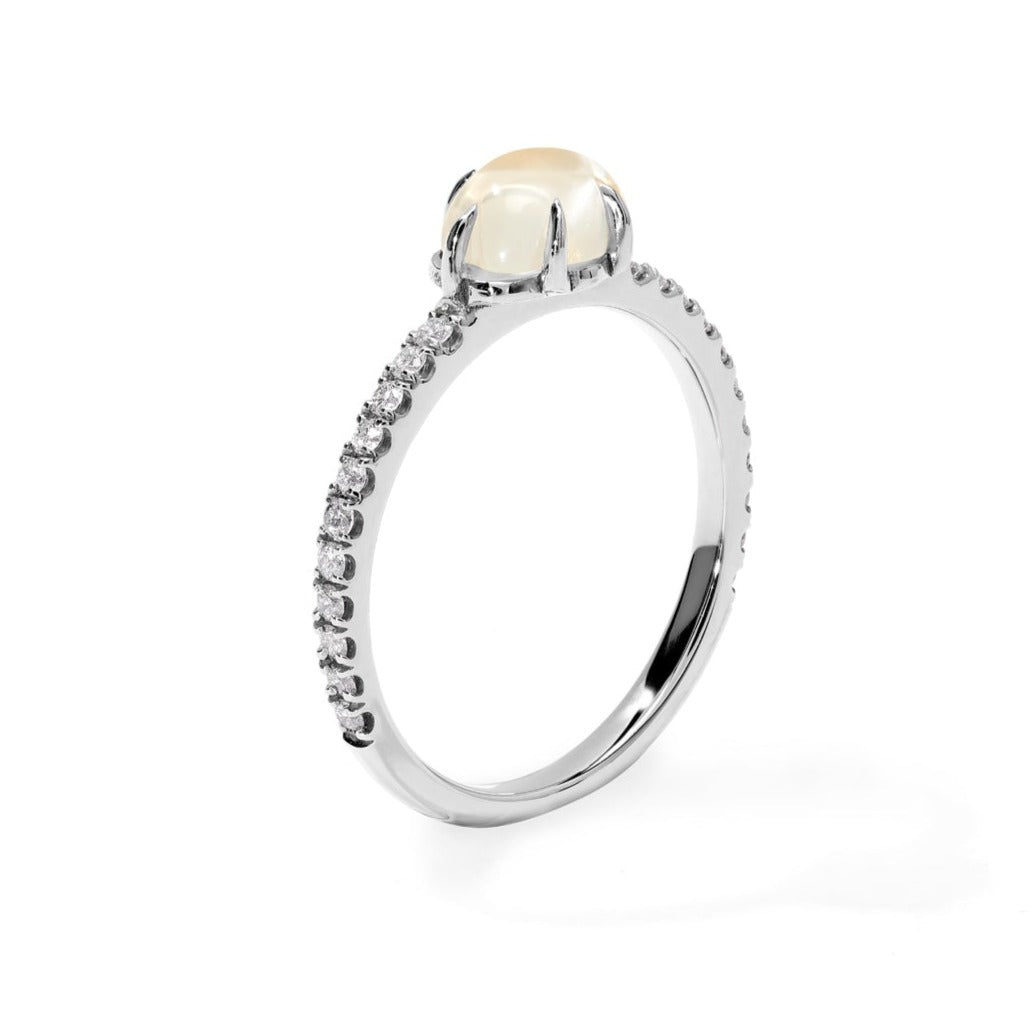 Mid Cloud Ring Pavé Milk