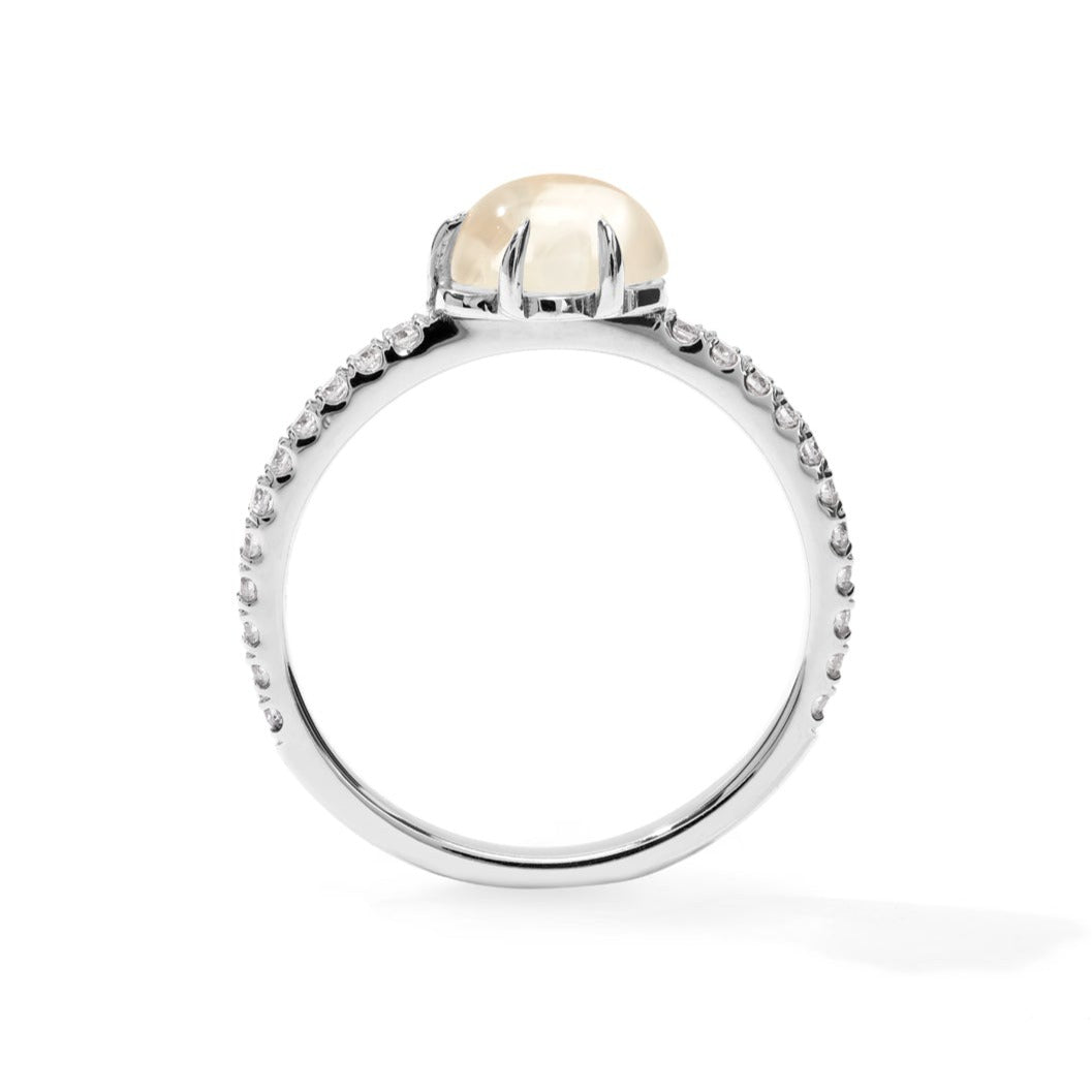 Mid Cloud Ring Pavé Milk