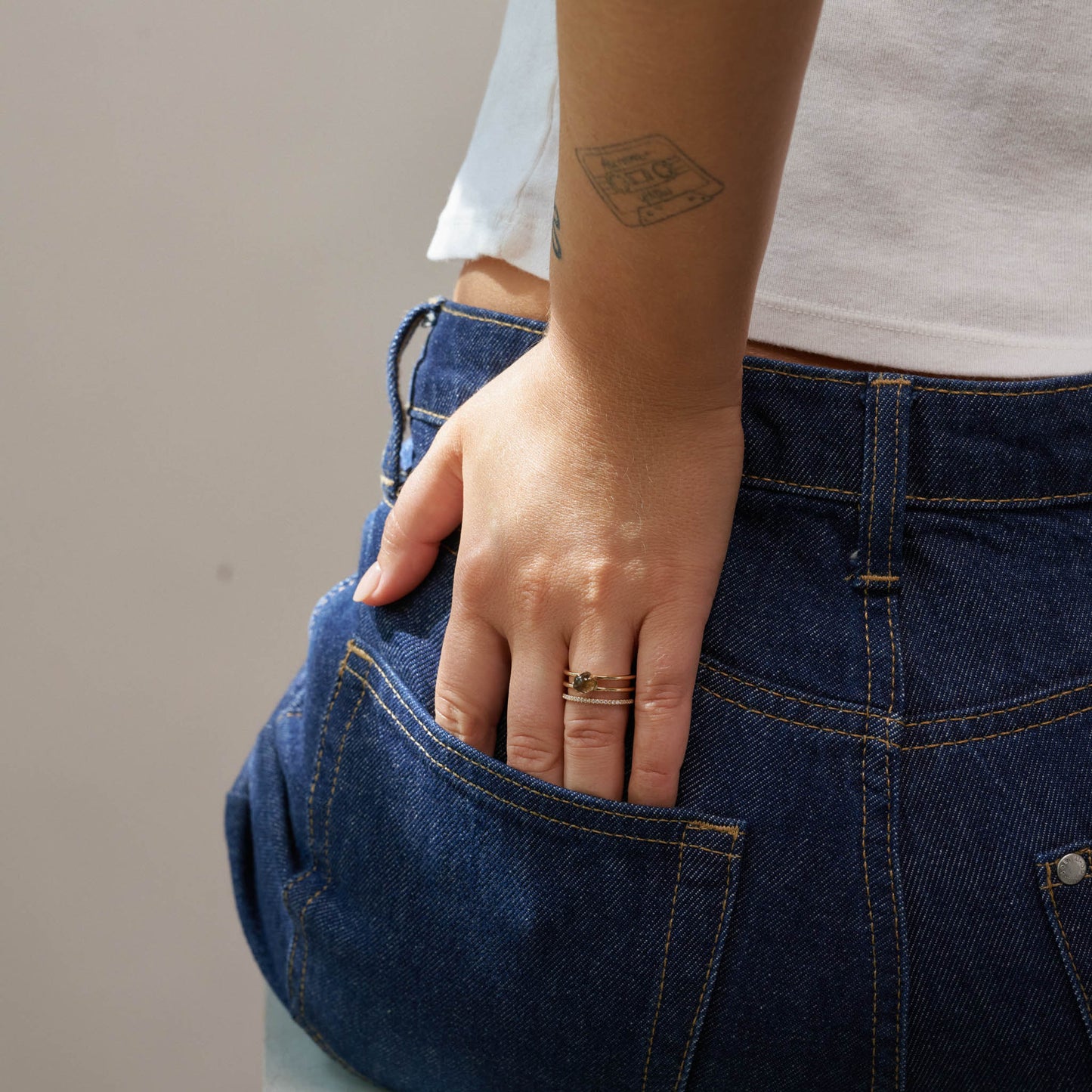 VIERI Mid Cloud Tre Ring Diamonds Smoke