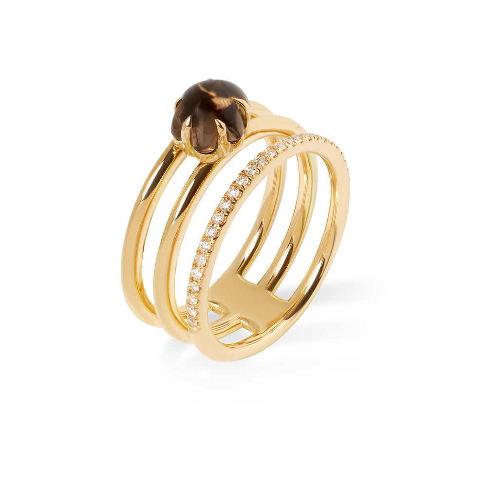 Mid Cloud Tre Ring Diamonds Smoke