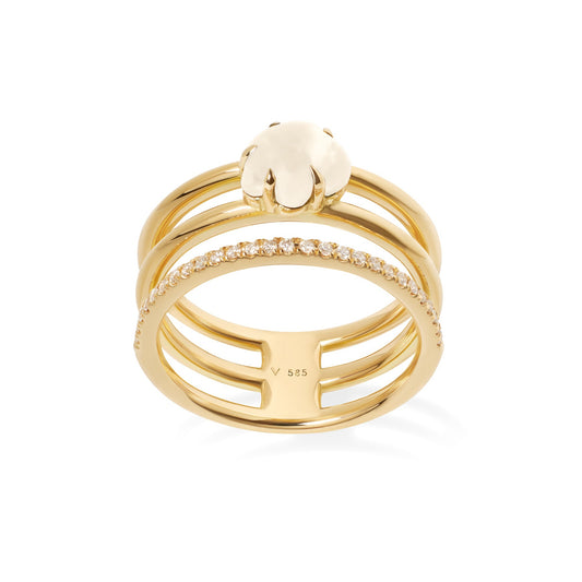 Mid Cloud Tre Ring Diamonds Milk