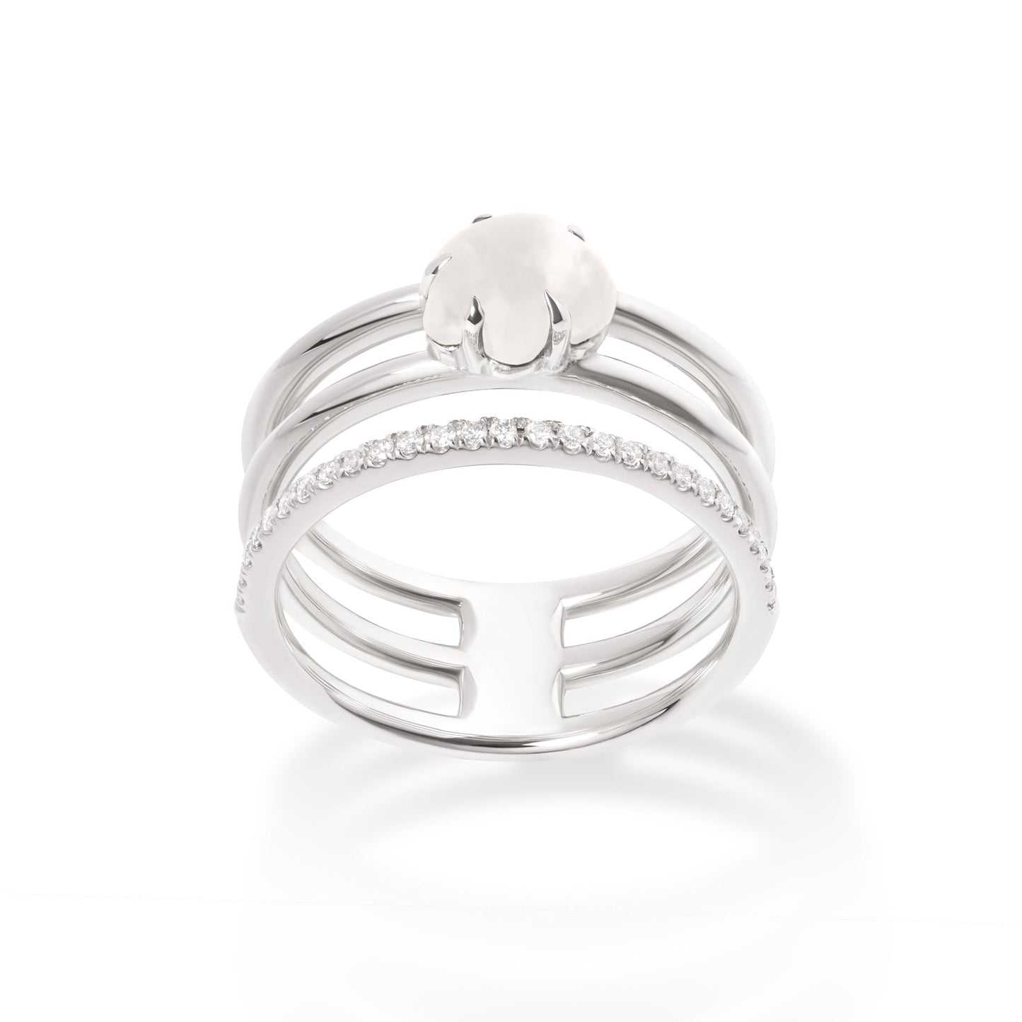 Mid Cloud Tre Ring Diamonds Milk