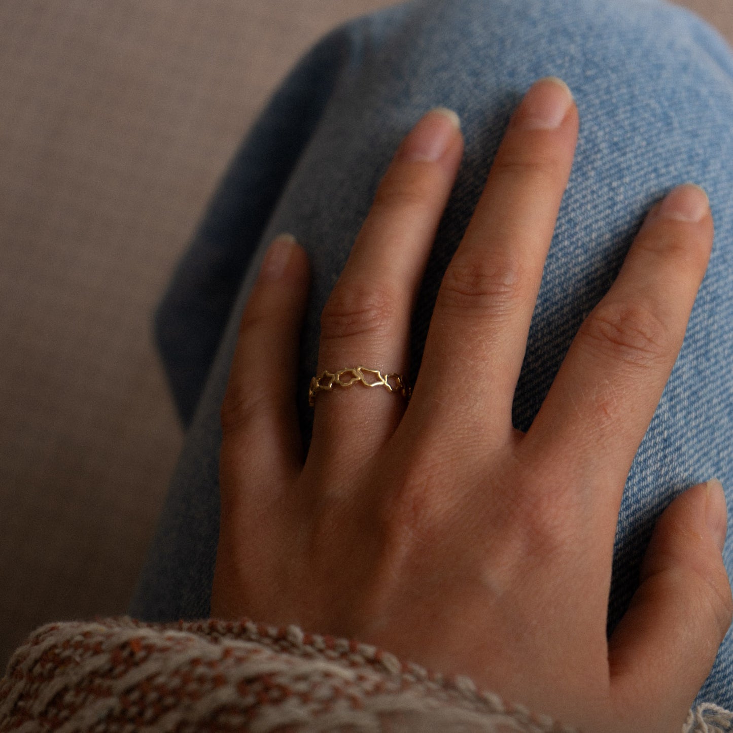 Golden Clouds Band Ring Mini