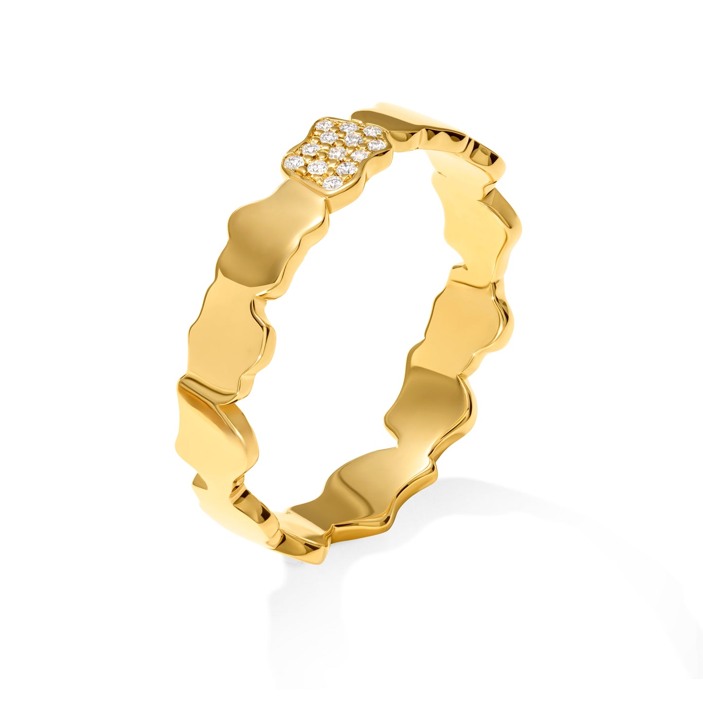 Golden Clouds Band Ring Mini Diamond