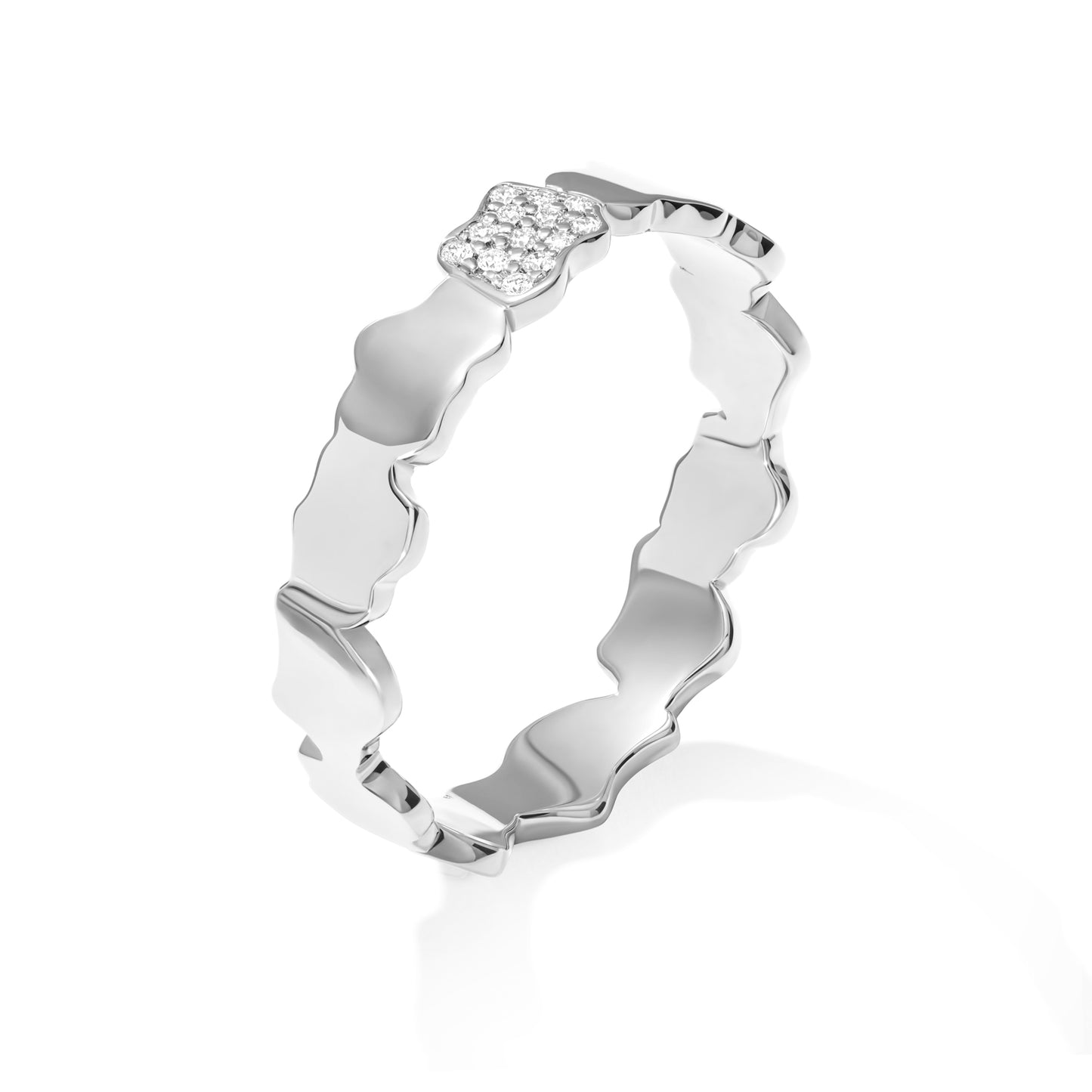 Golden Clouds Band Ring Mini Diamond