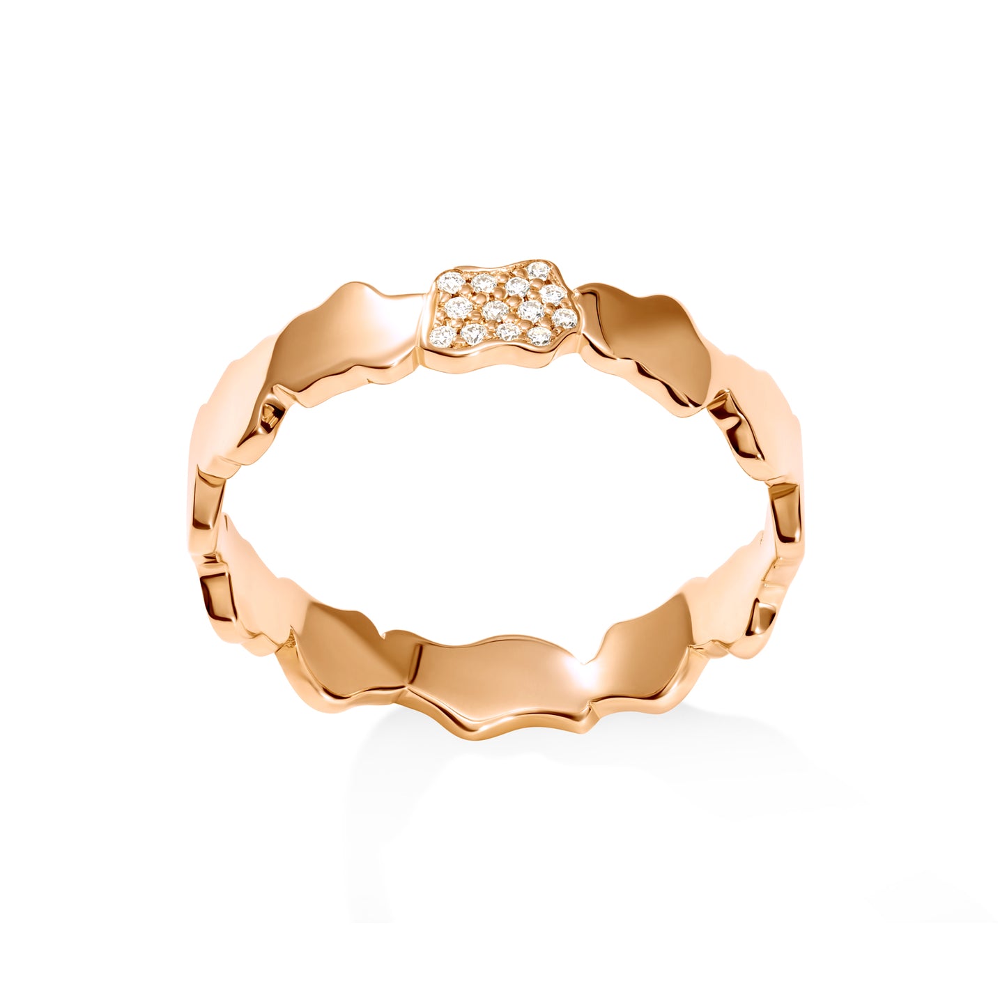 Golden Clouds Band Ring Mini Diamond