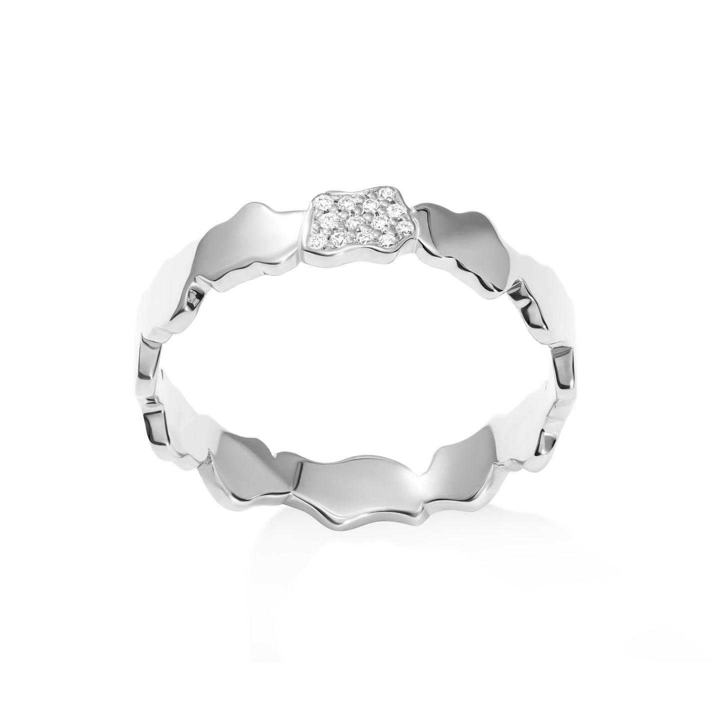 Golden Clouds Band Ring Mini Diamond