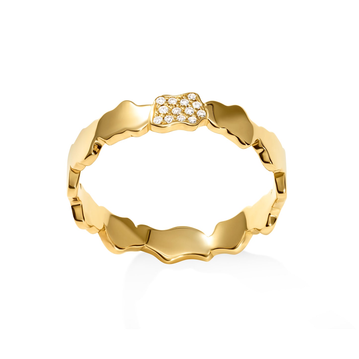 Golden Clouds Band Ring Mini Diamond