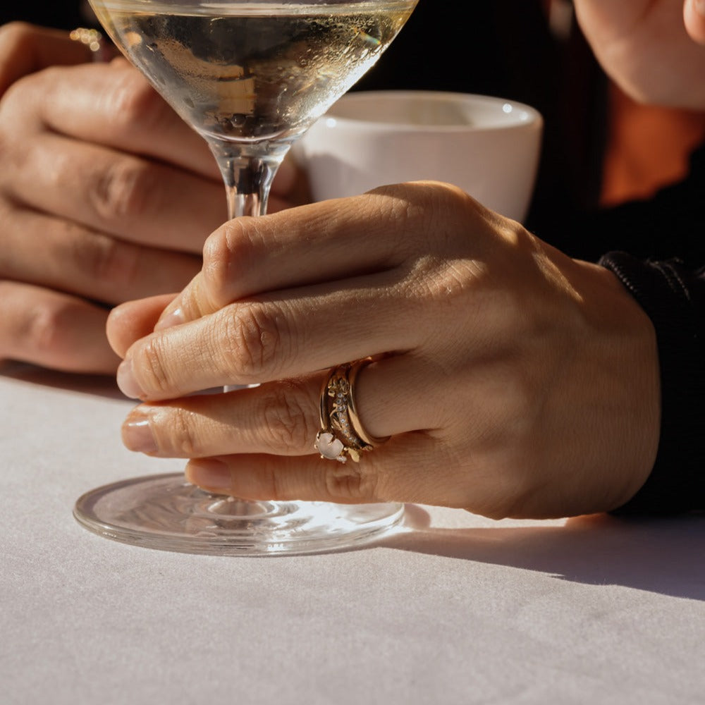 Mid Cloud Ring Diamond Milk