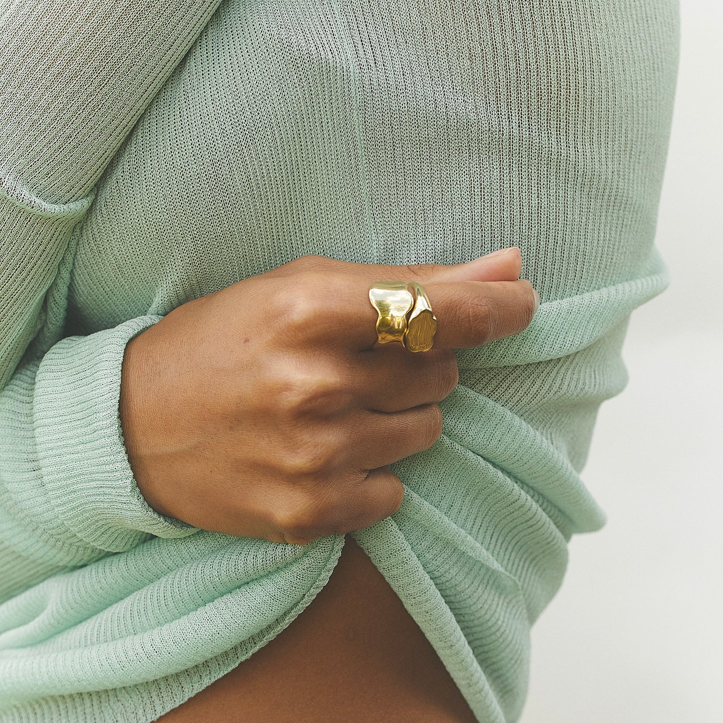 Modern Icons Collection Cloud Wave Ring