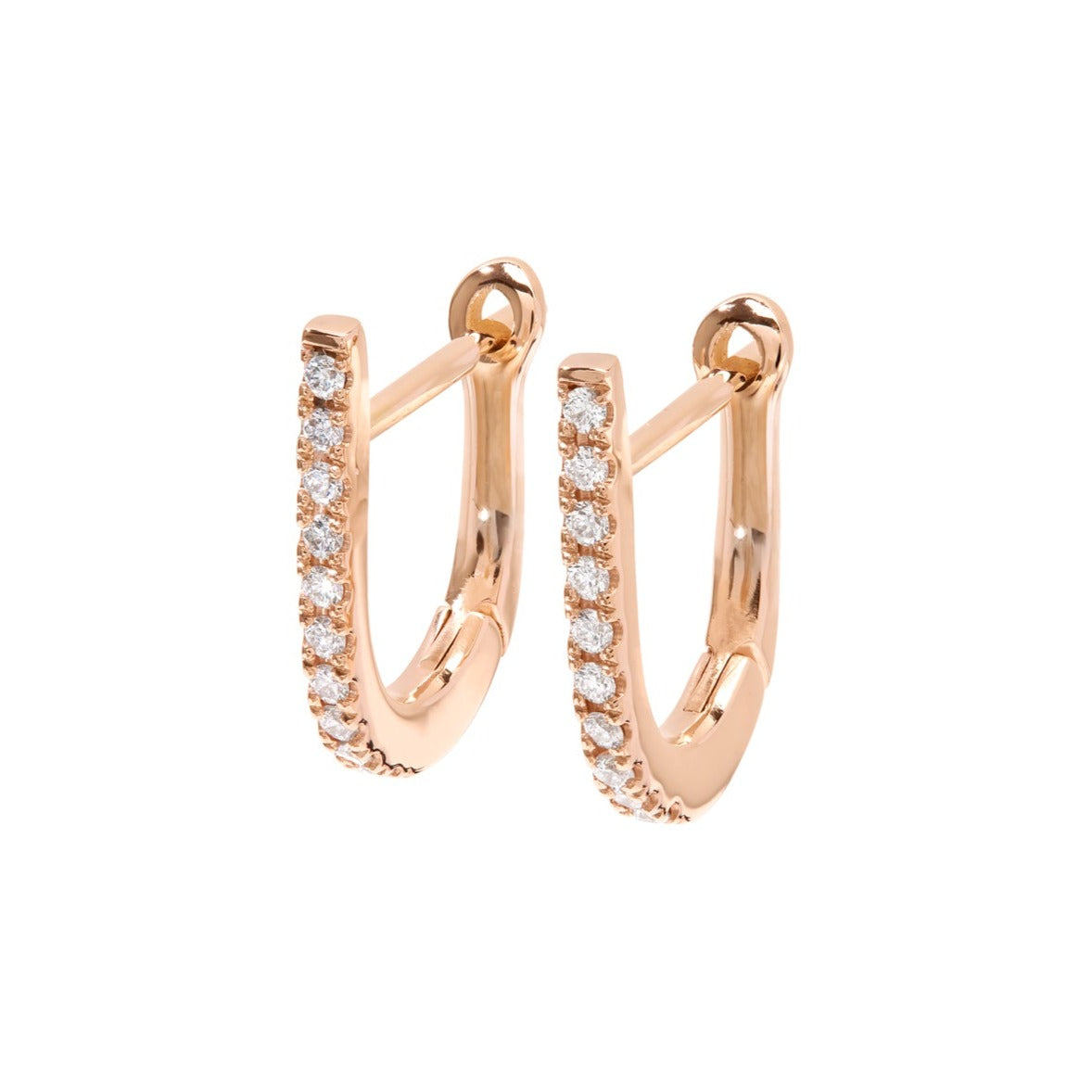 Bellezza Creole Mini Pavé 18K Roségold mit funkelnden Diamanten