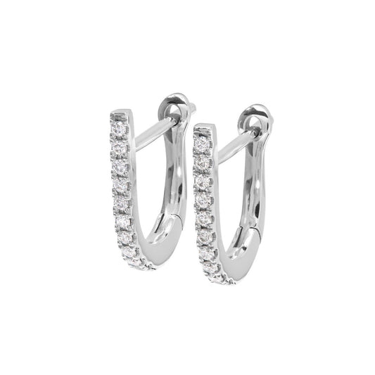 Bellezza Creole Mini Pavé 18K Weißgold Ohrringe mit Brillanten