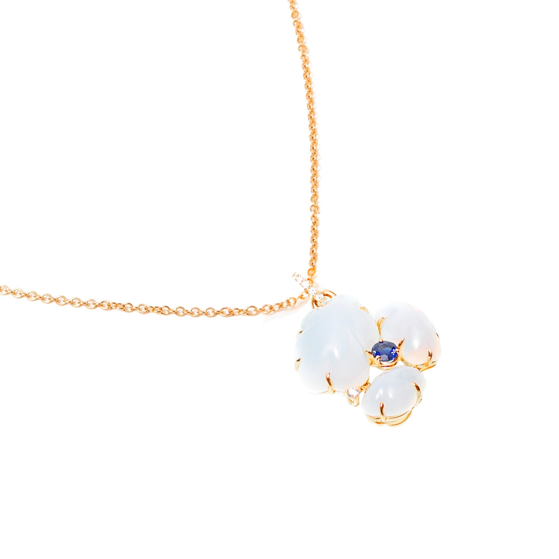 VIERI Cloud Collection Halskette 18k recyceltes Gold Saphire Diamant