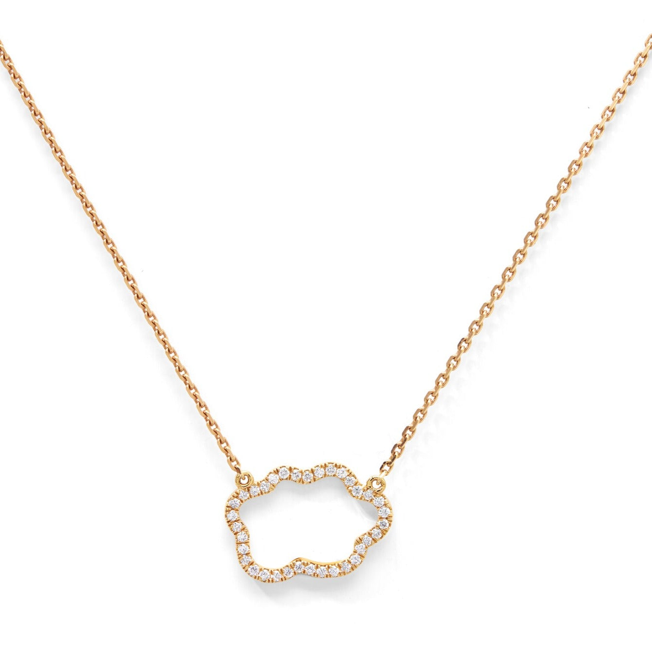VIERI Golden Cloud Halskette Pavé 18k recyceltes Gold Diamant