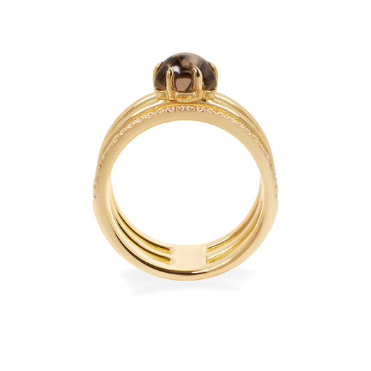 Mid Cloud Tre Ring Diamonds Smoke