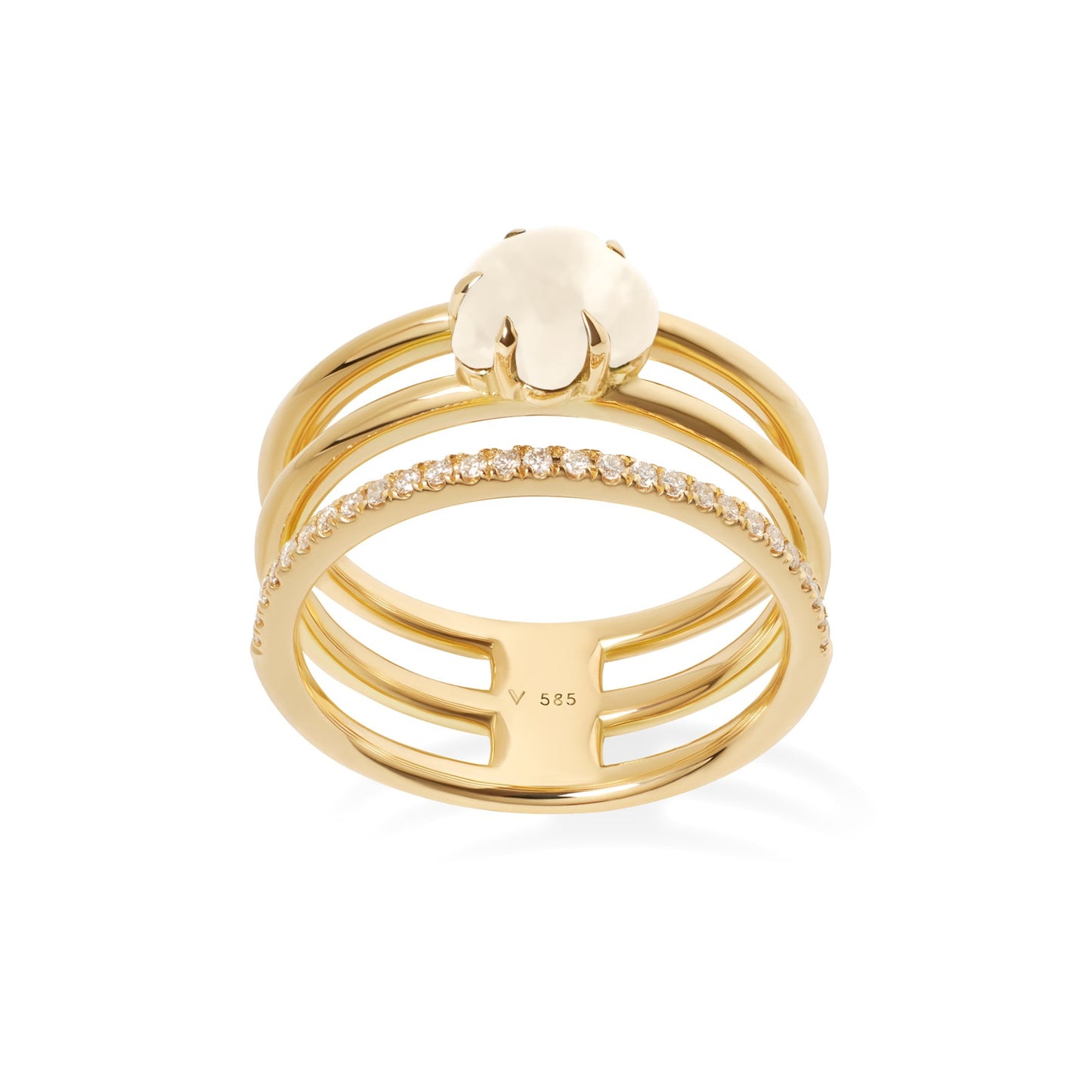 Mid Cloud Tre Ring Diamonds Milk