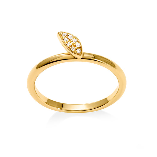 VIERI Lily Collection Leaf Ring pavé