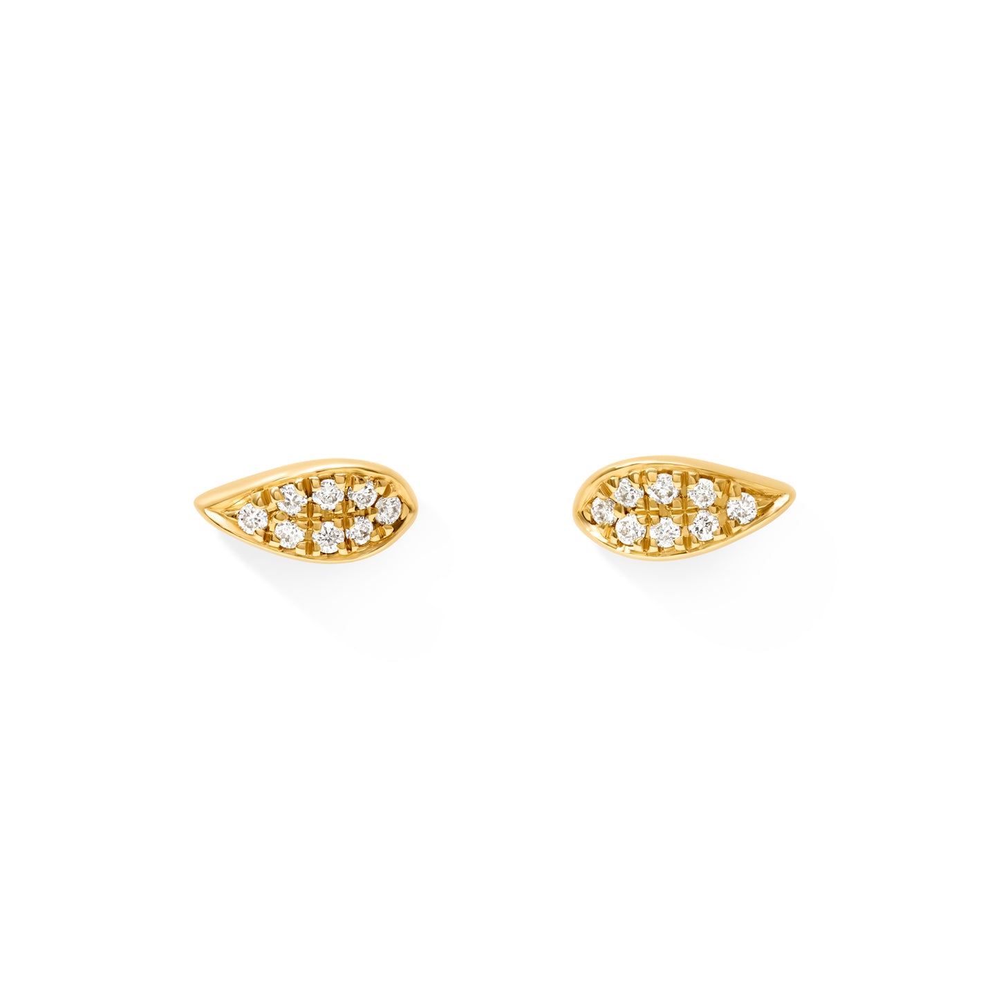 VIERI Lily Collection Leaf Studs pavé