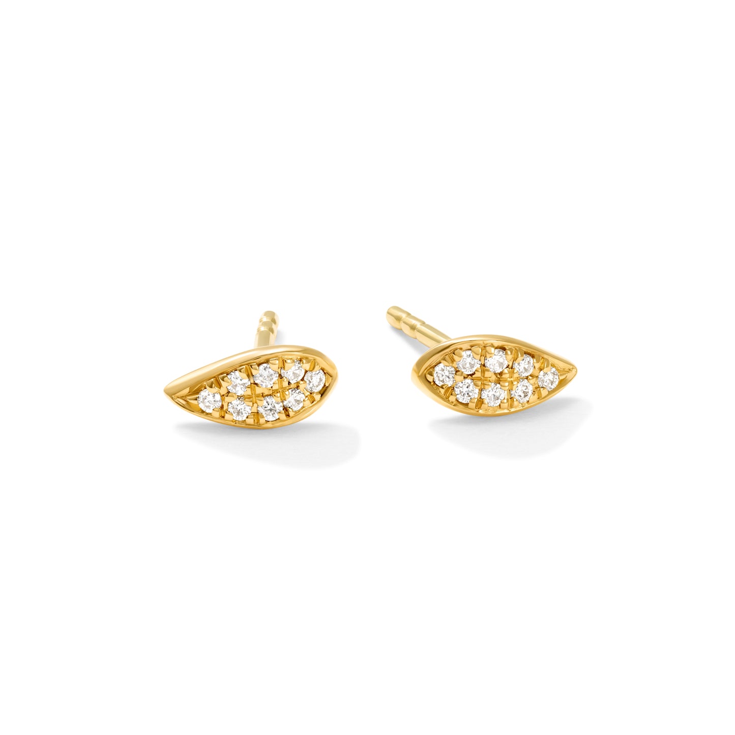 Lily Collection Leaf Studs pavé