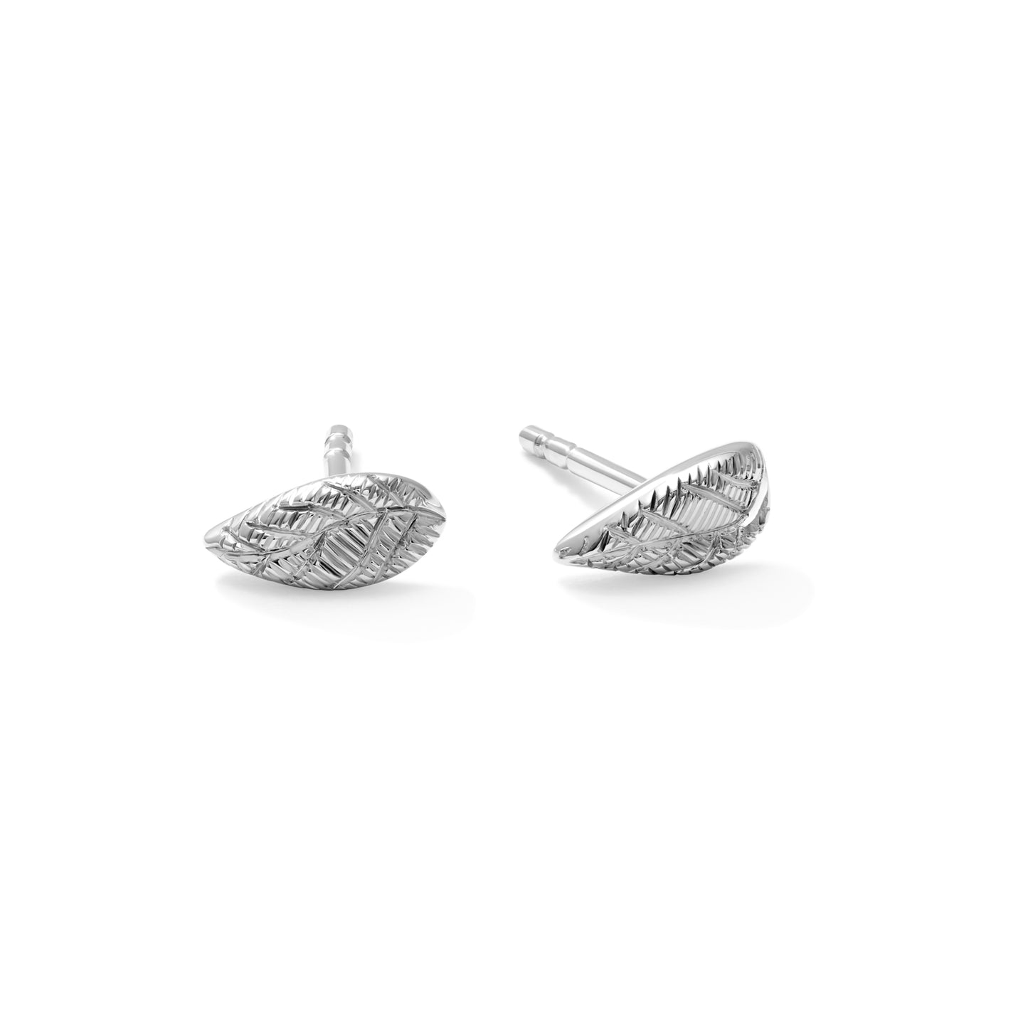 Lily Collection Leaf Studs engraved