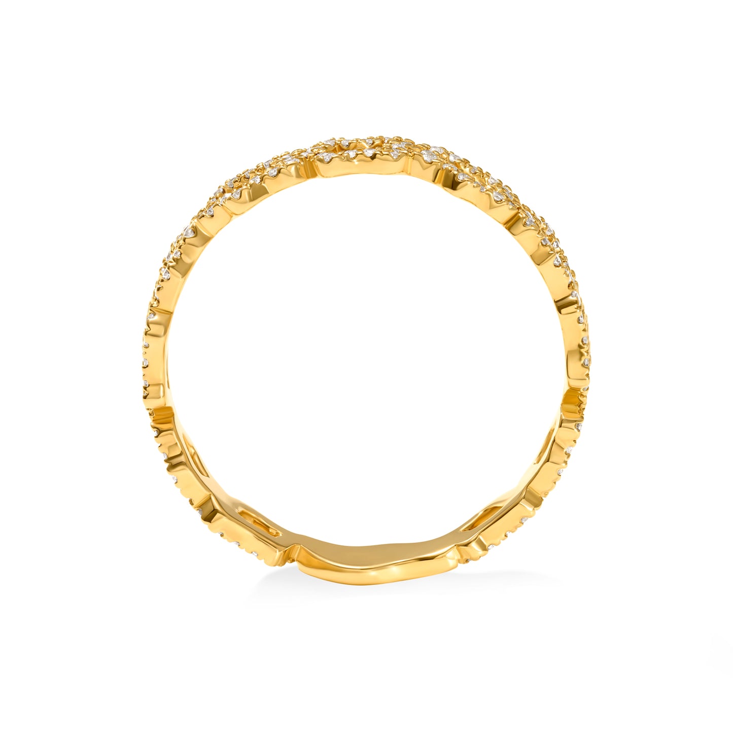 Golden Clouds Band Ring Mini Full Pavé