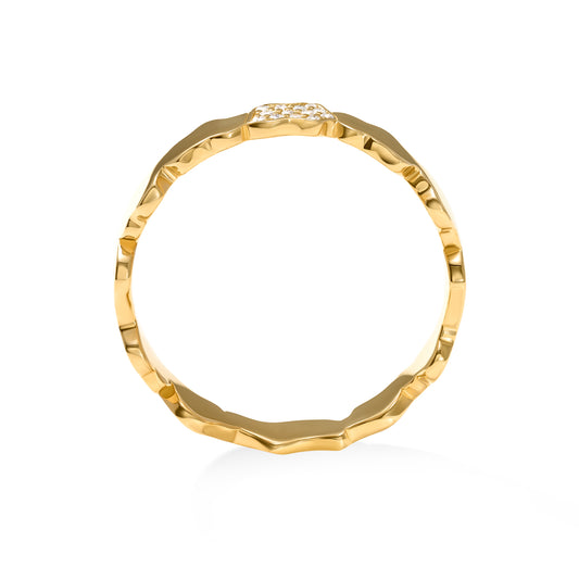 Golden Clouds Band Ring Mini Diamond