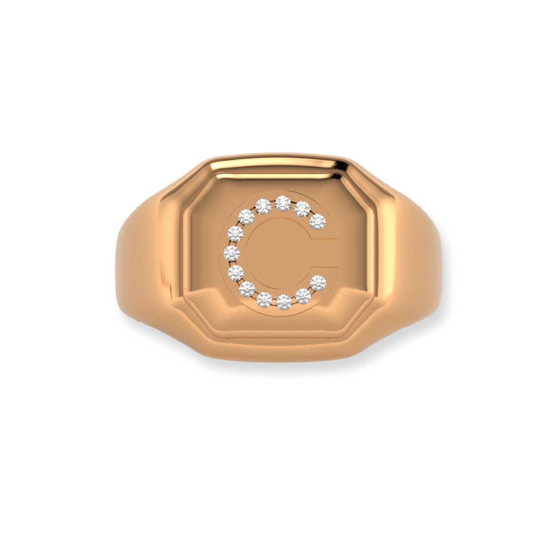 VIERI Initials Collection Ring pavé Roségold